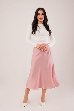 دامن صورتی زنانه ساتن Hipo Trend - کد 894372449