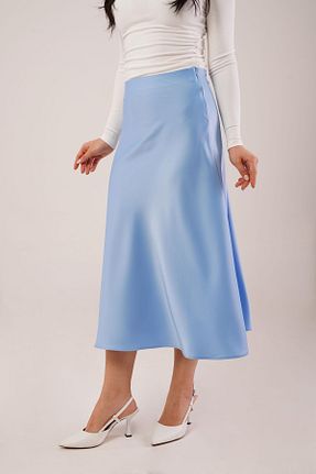 دامن آبی زنانه ساتن Hipo Trend - کد 894370490