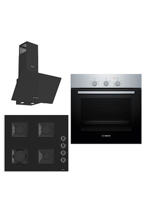 ست هود و اجاق گاز مشکی گارانتی نمایندگی رسمی Bosch - کد 894459391