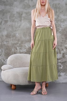 دامن سبز زنانه پنبه پلی استر BLUSS - کد 894436138