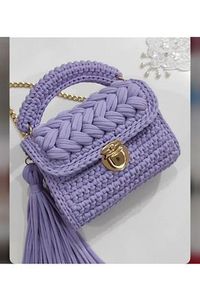 کیف دستی بنفش سایز متوسط Handmade - کد 894458130