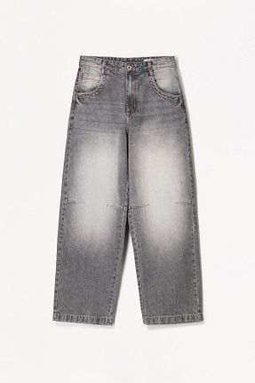 شلوار جین طوسی مردانه رگولار Bershka - کد 894492597