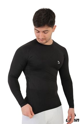 بادی اسپرت مشکی مردانه پلی استر DOMİN SPOR - کد 820982279