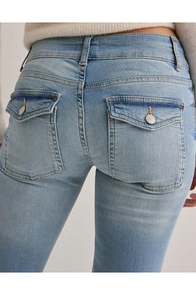 شلوار جین آبی زنانه پاچه اسپانیولی VibeGaia - کد 896137883