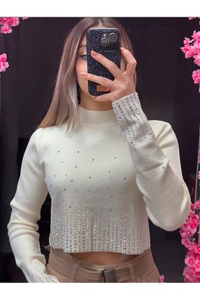 پلیور بژ زنانه چاپی Minaboutiique - کد 894532902