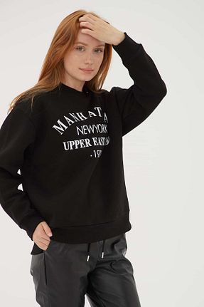 سوئیشرت مشکی زنانه چاپی Fashion Friends - کد 755272175