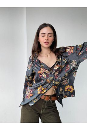 پیراهن طوسی زنانه اورسایز Retrobird - کد 894522083