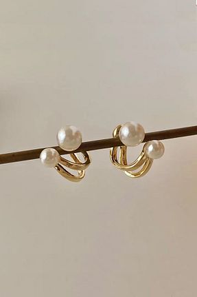 گوشواره جواهر زرد مروارید Glaren - کد 894538945
