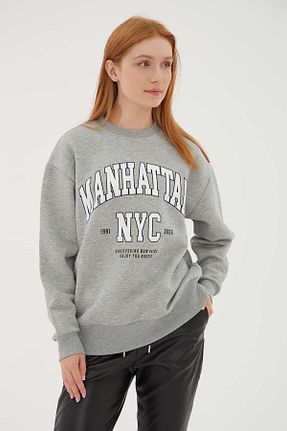 سوئیشرت طوسی زنانه چاپی Fashion Friends - کد 755269274