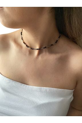 گردنبند جواهر مشکی زنانه سنگ طبیعی By Saadet Özkanlı - کد 894451859