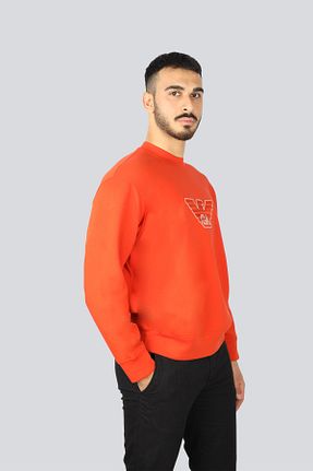 سوئیشرت نارنجی مردانه چاپی Emporio Armani - کد 895040162