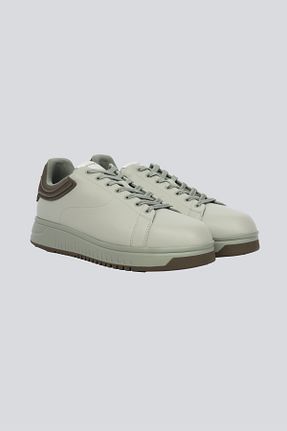کفش اسنیکر خاکی مردانه چرم اصل Emporio Armani - کد 894589402