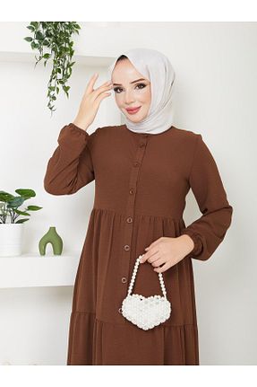لباس حجاب قهوه ای زنانه رگولار Rema - کد 894589604