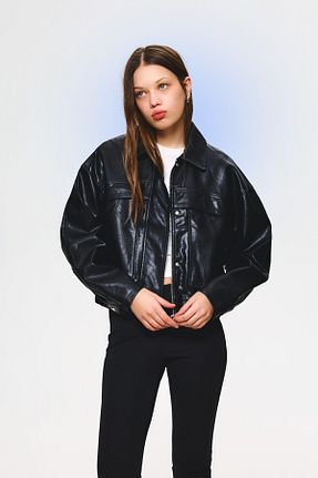 کاپشن مشکی زنانه رگولار Bershka - کد 894691932