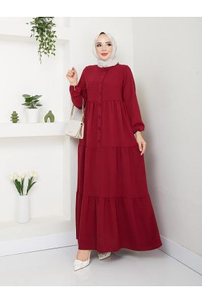 لباس حجاب زرشکی زنانه لباس پیراهنی Rema - کد 894589567
