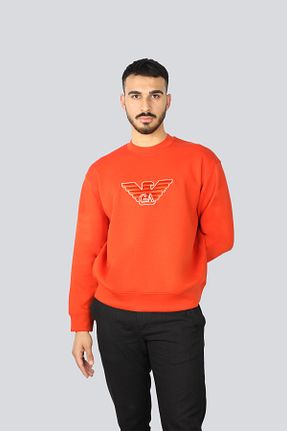 سوئیشرت نارنجی مردانه چاپی Emporio Armani - کد 895040162