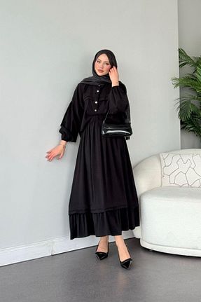ست بالاتنه و پائین تنه حجاب مشکی زنانه رگولار Şulemoda Giyim - کد 894605024