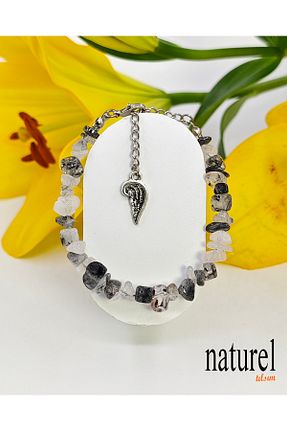 دستبند جواهر طوسی زنانه سنگ طبیعی Naturel Tılsım - کد 289576070