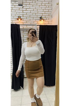 بلوز سفید زنانه ساده TUBA TOPTAŞ - کد 894680680