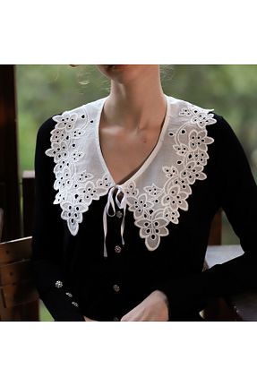 دستمال گردن سفید زنانه پنبه ای Morecottonmorenaturel - کد 894683454