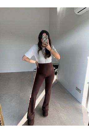 ساق شلواری قهوه ای زنانه بافت Bade Butik - کد 897650932