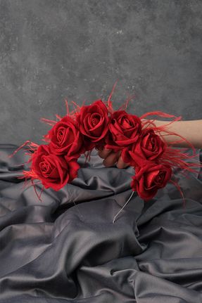 تاج قرمز زنانه مخمل Hayalperest boncuk - کد 288661516