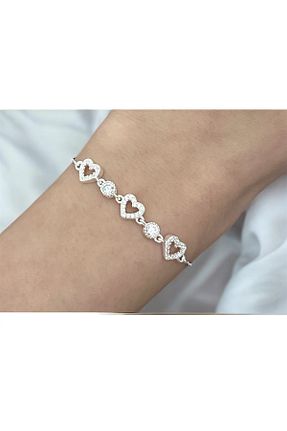 دستبند نقره طوسی زنانه 925 عیار KURAL TİCARET - کد 893493178