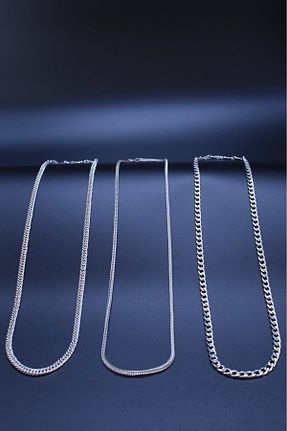 گردنبند جواهر زنانه روکش نقره Piercing Market Steel & Silver - کد 818724540