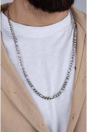 گردنبند جواهر متالیک زنانه روکش نقره Piercing Market Steel & Silver - کد 787572177