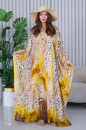 لباس سایز بزرگ زرد زنانه ویسکون Eceyaman moda - کد 894709262