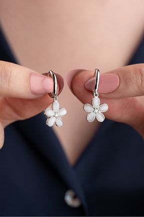 گوشواره نقره طوسی زنانه 925 عیار Silvano Jewelry - کد 894715312