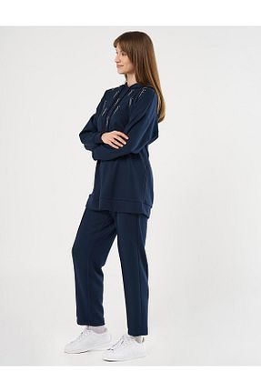 سوئیشرت حجاب سرمه ای زنانه بافتنی Kayra - کد 894762087