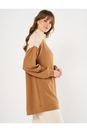 سوئیشرت حجاب قهوه ای زنانه بافتنی Kayra - کد 897217261