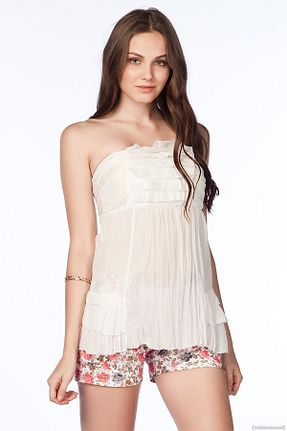 بلوز نباتی زنانه ساده Cotton Mood - کد 6135951