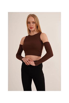 بلوز قهوه ای زنانه ساده Denismoda - کد 921341584