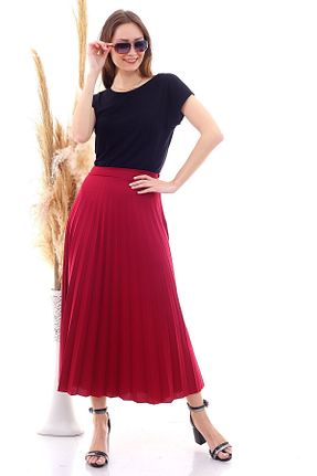 دامن زرشکی زنانه پلی استر Cotton Mood - کد 40932087