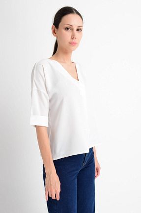 بلوز نباتی زنانه ساده Cotton Mood - کد 6290538