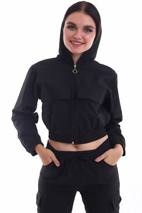 کاپشن مشکی زنانه بافتنی Cotton Mood - کد 135924372
