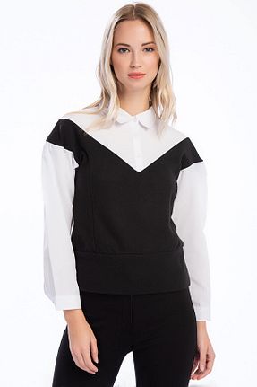 بلوز مشکی زنانه ساده Cotton Mood - کد 3872152