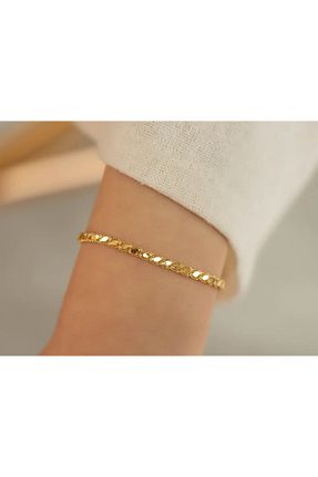 دستبند طلا زرد زنانه 14 عیار Safir Kuyumculuk - کد 32026326