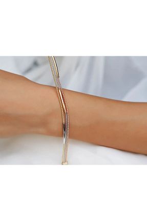 دستبند طلا طلائی زنانه 14 عیار Safir Kuyumculuk - کد 69052213