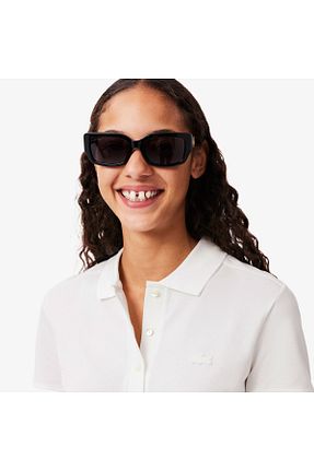 پولوشرت سفید زنانه پنبه ای Lacoste - کد 35163041