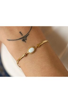 دستبند طلا طلائی زنانه 14 عیار Safir Kuyumculuk - کد 69052167