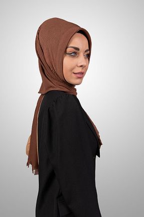 شال قهوه ای زنانه پنبه ای Şalcenneti.com - کد 894855685
