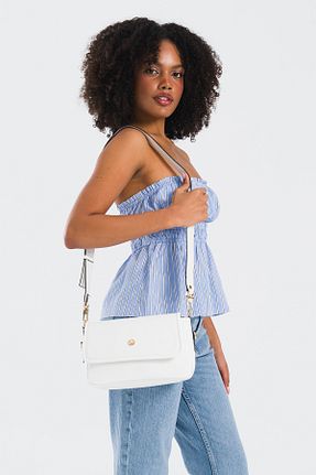 کیف دوشی سفید زنانه چرم مصنوعی U.S. Polo Assn. - کد 894906260