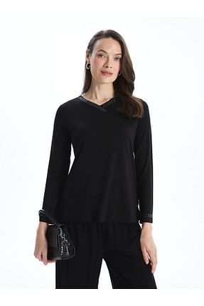 بلوز مشکی زنانه ساده LC Waikiki - کد 894812861