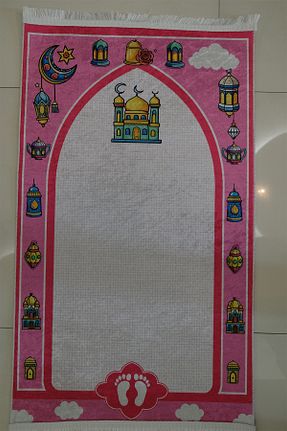 سجاده صورتی پلی استر AYMİRAHOME - کد 896494499