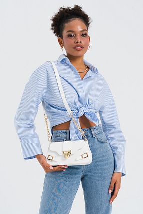 کیف دوشی سفید زنانه چرم مصنوعی U.S. Polo Assn. - کد 898082391