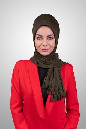 شال خاکی زنانه پنبه ای Şalcenneti.com - کد 894878997