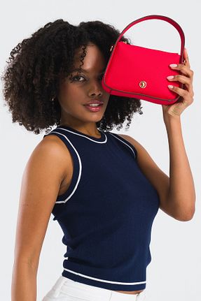 کیف دوشی قرمز زنانه چرم مصنوعی U.S. Polo Assn. - کد 894904133